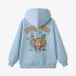 Sky Blue Animal Print Hoodie GM8804-28