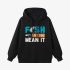 Fish Letter Black Hoodie GM8801-276