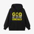 Letter Graphic Black Hoodie GM8801-288