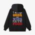 Letter Graphic Black Hoodie GM8801-312