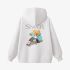 White Cartoon Print Hoodie GM8802-150