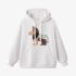 Lion Geometric Graphic White Hoodie GM8802-254