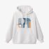 Elephant Geometric Graphic White Hoodie GM8802-255