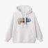 Hippo Geometric Graphic White Hoodie GM8802-256