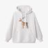 Deer Geometric Graphic White Hoodie GM8802-259