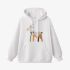 Goat Geometric Graphic White Hoodie GM8802-266