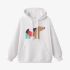 Bear Geometric Graphic White Hoodie GM8802-269