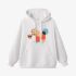 Squirrel Geometric Graphic White Hoodie GM8802-271