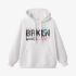 White Letters Print Hoodie GM8802-99