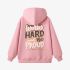 Letter Graphic Pink Hoodie GM8803-182