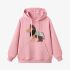 Lion Geometric Graphic Pink Hoodie GM8803-254