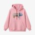 Hippo Geometric Graphic Pink Hoodie GM8803-256