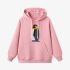 Penguin Geometric Graphic Pink Hoodie GM8803-260