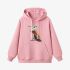 Owl Geometric Graphic Pink Hoodie GM8803-261