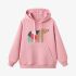 Bear Geometric Graphic Pink Hoodie GM8803-269