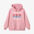 Letter Graphic Pink Hoodie GM8803-294