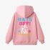 Letter Graphic Pink Hoodie GM8803-305