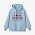 Sky Blue Letters Print Hoodie GM8804-100