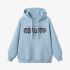 Sky Blue Letters Print Hoodie GM8804-101