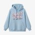 Sky Blue Letters Print Hoodie GM8804-102