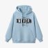 Sky Blue Letters Print Hoodie GM8804-105