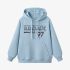 Sky Blue Letters Print Hoodie GM8804-106