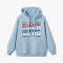 Sky Blue Letters Print Hoodie GM8804-107