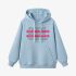 Sky Blue Letters Print Hoodie GM8804-110