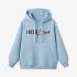 Sky Blue Letters Print Hoodie GM8804-111