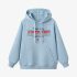 Sky Blue Letters Print Hoodie GM8804-114