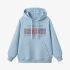 Sky Blue Letters Print Hoodie GM8804-115