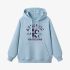 Sky Blue Numbers Print Hoodie GM8804-117