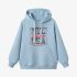 Sky Blue Letters Print Hoodie GM8804-118