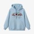 Sky Blue Letters Print Hoodie GM8804-120