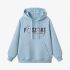 Sky Blue Letters Print Hoodie GM8804-123