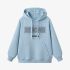 Sky Blue Letters Print Hoodie GM8804-132