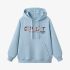 Sky Blue Letters Print Hoodie GM8804-134