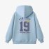 Sky Blue Numbers Print Hoodie GM8804-143