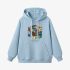 Sky Blue Rubik's Cube Print Hoodie GM8804-147