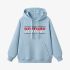 Sky Blue Letters Print Hoodie GM8804-160