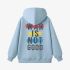 Sky Blue Letters Print Hoodie GM8804-163