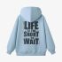 Sky Blue Letters Print Hoodie GM8804-177