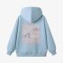 Letter Graphic Sky Blue Hoodie GM8804-181