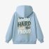 Letter Graphic Sky Blue Hoodie GM8804-182