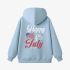 Sky Blue Letter Graphic Hoodie GM8804-213