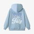 Sky Blue Letter Graphic Hoodie GM8804-214