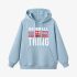 Sky Blue Letter Graphic Hoodie GM8804-236