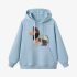 Lion Geometric Graphic Sky Blue Hoodie GM8804-254