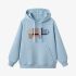 Hippo Geometric Graphic Sky Blue Hoodie GM8804-256