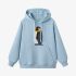 Penguin Geometric Graphic Sky Blue Hoodie GM8804-260